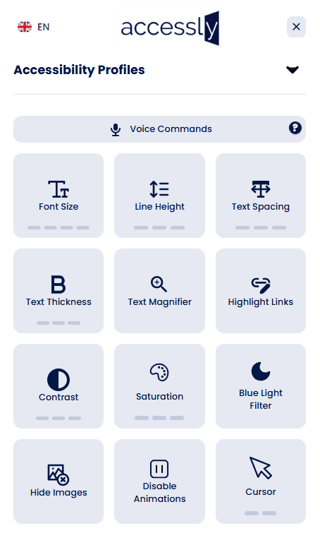Live Accessly widget running on a website